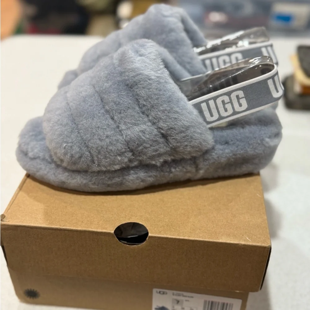 UGG Fluff Yeah Slide Slippers In Ash Fog 1095119 - Picture 6 of 6